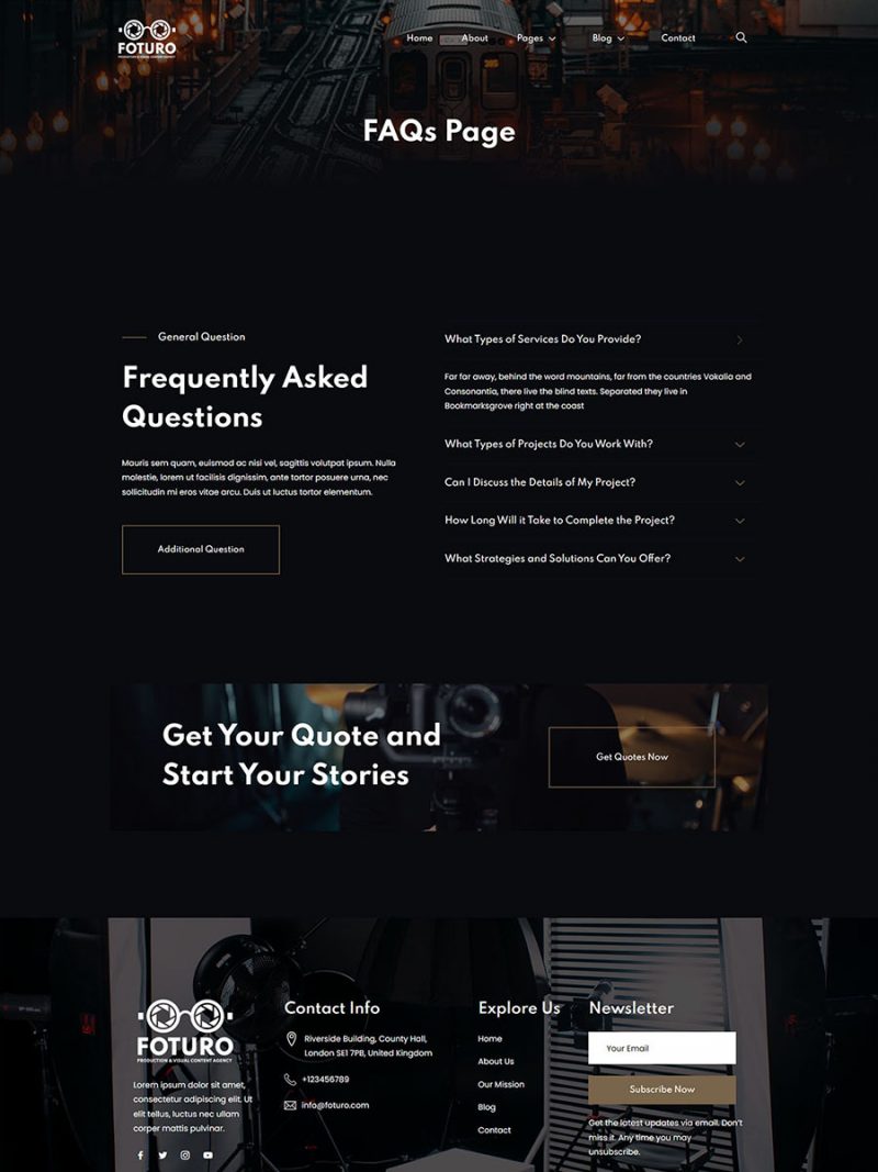 FAQ template preview