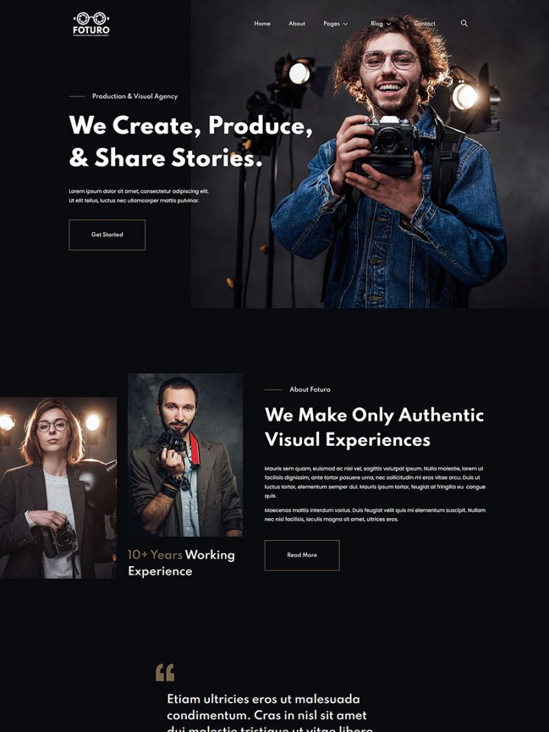 Foturo home page preview